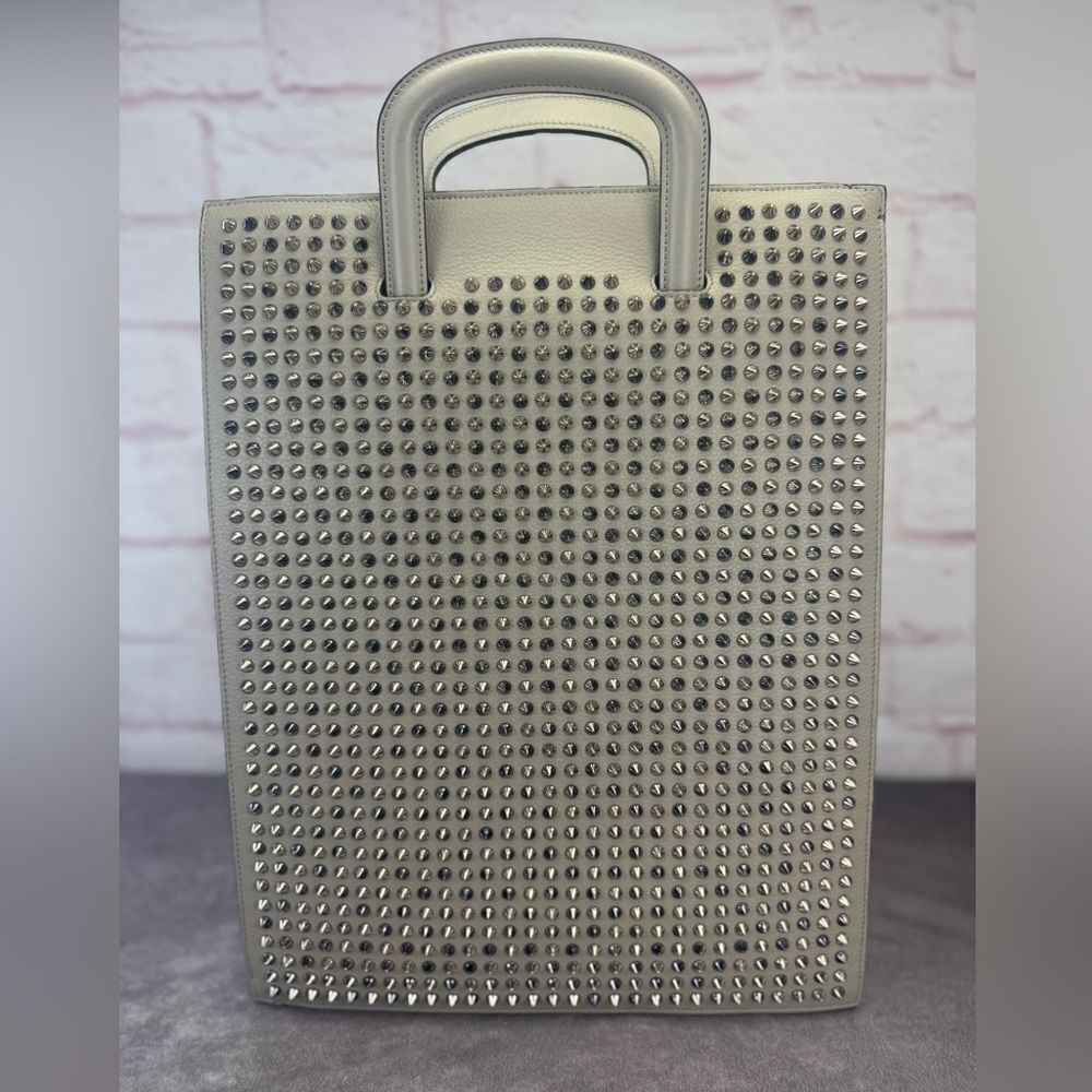 Christian Louboutin Trictrac Portfolio Leather Stud Spike Bag